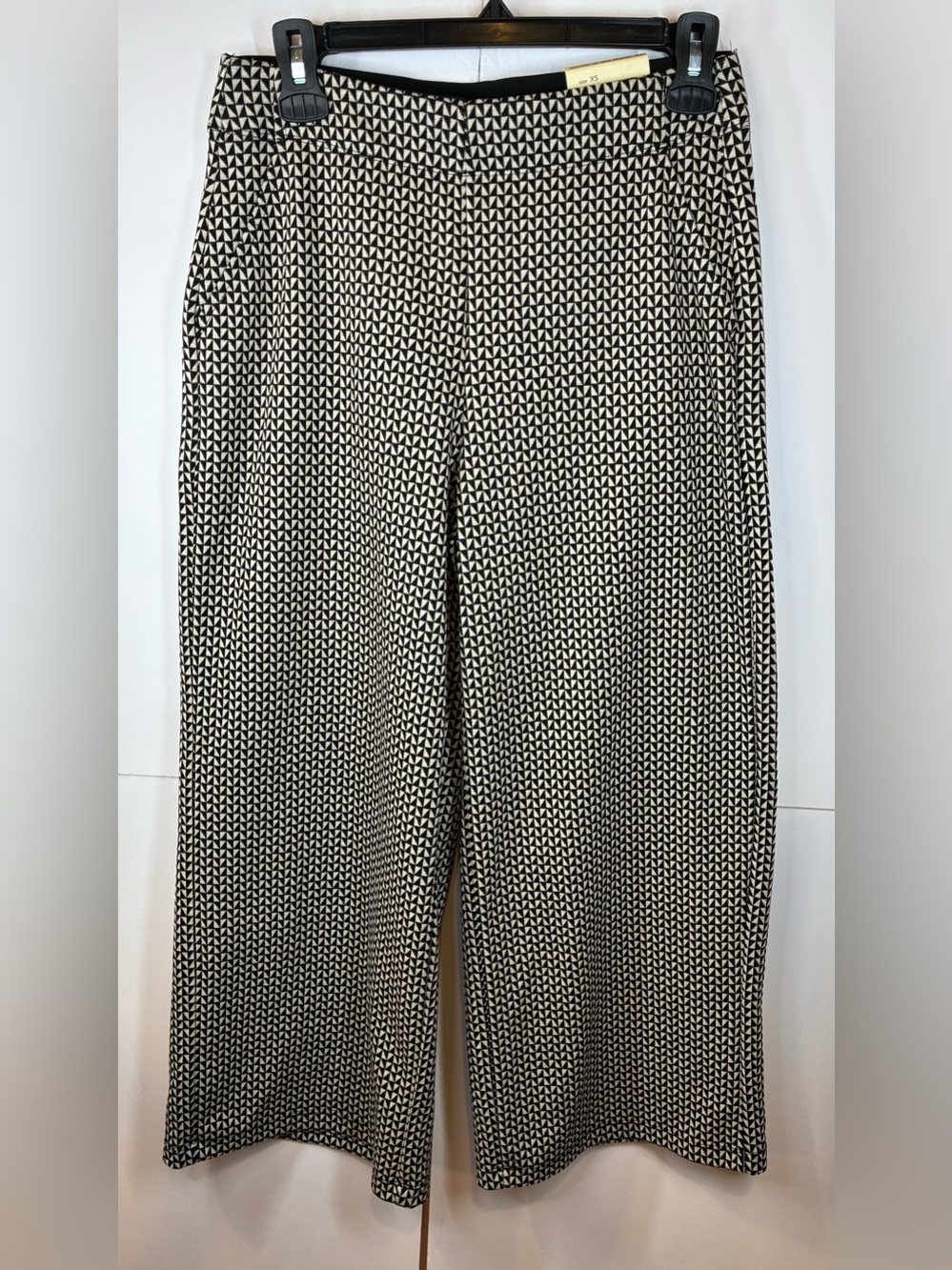 Max Studio London Cropped Wide Leg Trousers Geometric Print Size XS NWT
